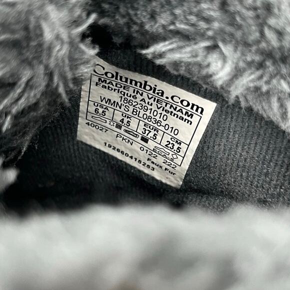 Columbia Women's Size 6.5 Ice Maiden Shorty Boot Gray Black Fur Lined Waterproof - Picture 6 of 8